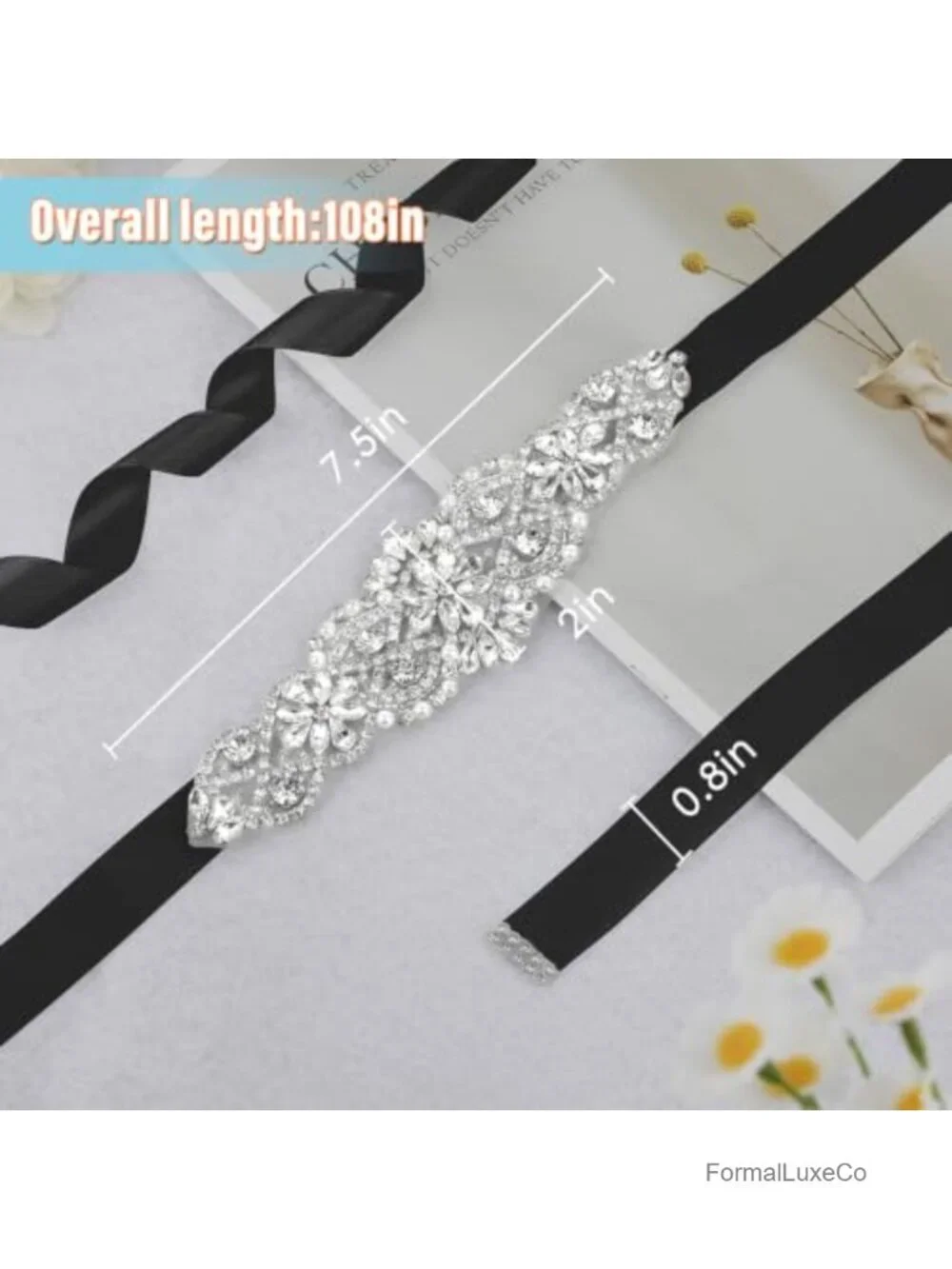 Rhinestone Belt for Dresses Women Handmade Crystal Sash